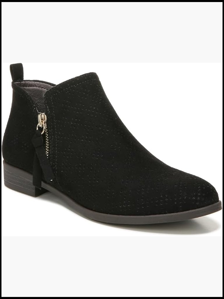 Low Heel Ankle Bootie Sustainable Eco-Friendly Zip Closure Chunky Heel